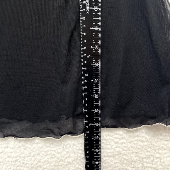Black Chemise Slip Lingerie Womens M Medium Black Sheer Mesh Padded Embroidered - Picture 9 of 10